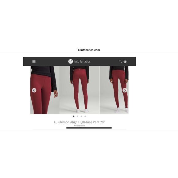 Lululemon Align High-Rise Pant 28" -Nulu- Color Mulled Wine- Size 4 - Picture 3 of 12